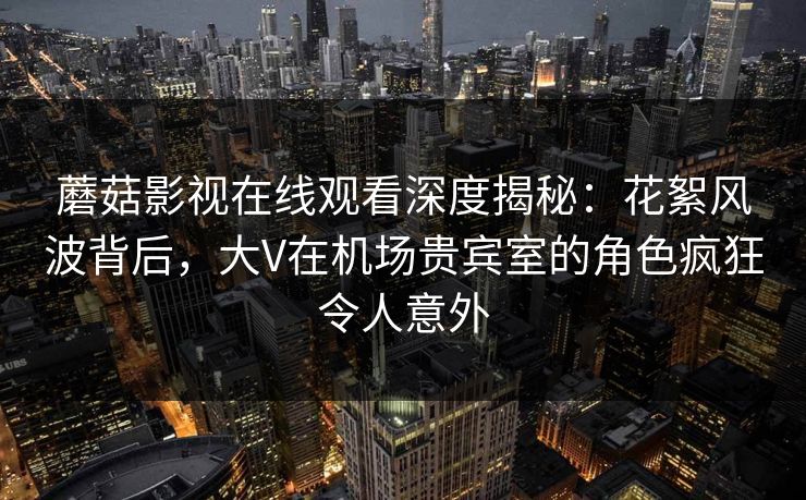 蘑菇影视在线观看深度揭秘：花絮风波背后，大V在机场贵宾室的角色疯狂令人意外